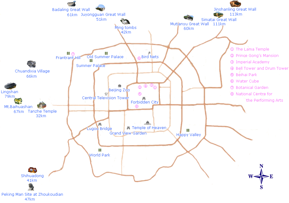 Beijing tour map