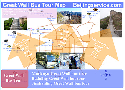 Map of Great Wall bus tour