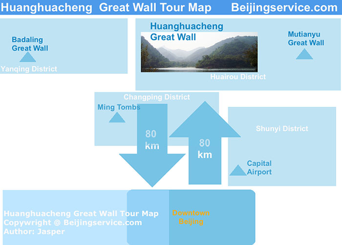 Huanghuacheng Great Wall Tour Map