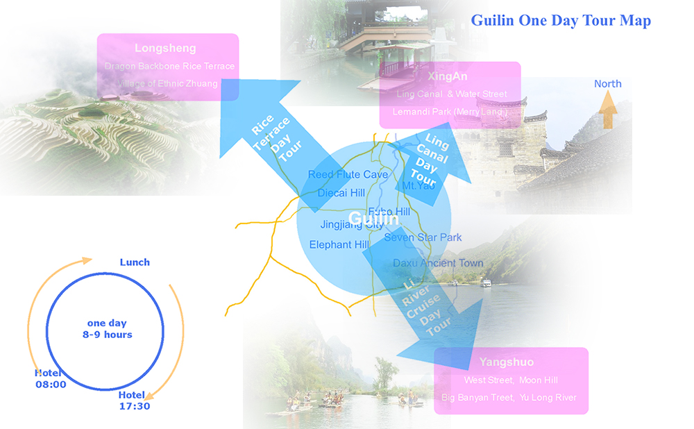 Guilin One Day Tour map