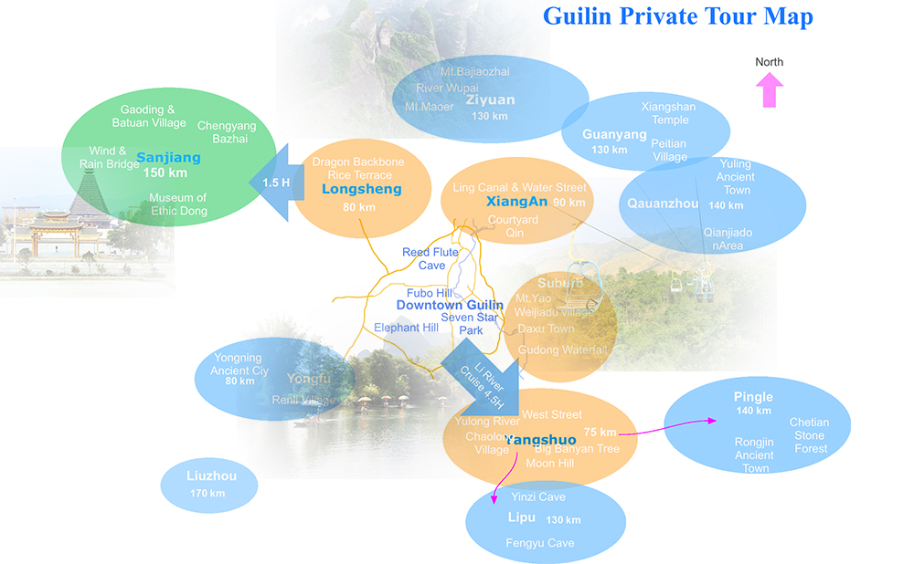 Guilin Private Tour map